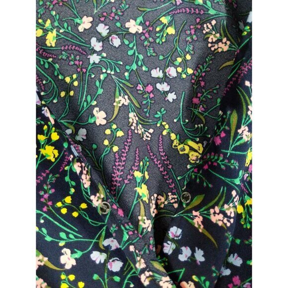 VICTORIA'S SECRET Satin Sleeper Romper SZ XS Flare Sleeve Floral Cinched Waist - Picture 10 of 12